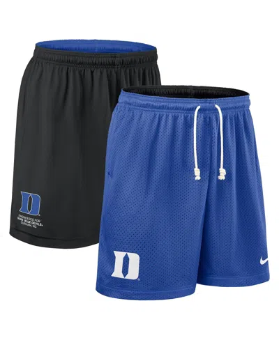 Nike Men's Royal/black Duke Blue Devils 2025 Sideline Reversible Performance Shorts
