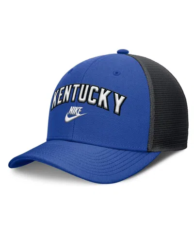 Nike Men's Royal/black Kentucky Wildcats Legacy Arch Rise Performance Trucker Adjustable Hat In Multi