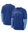 Nike Kansas City Royals Authentic Collection Player  Men's Dri-fit Mlb Pullover Sweatshirt In Blue