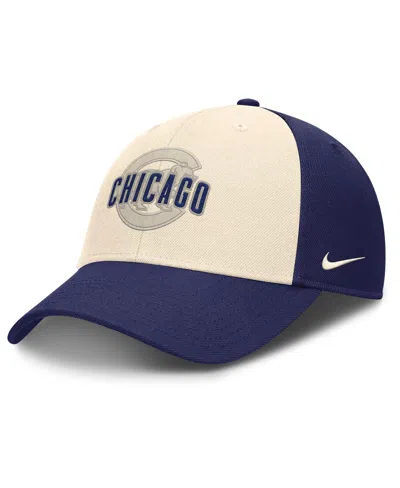 Nike Men's Royal/natural Chicago Cubs Statement Club Performance Adjustable Hat In Multi
