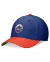 Nike Men's Royal/orange New York Mets Cooperstown Collection Rewind Swooshflex Performance Hat In R Blu,t Or