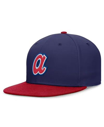 Nike Men's Royal/red Atlanta Braves Rewind Cooperstown True Performance Fitted Hat In Royal,red