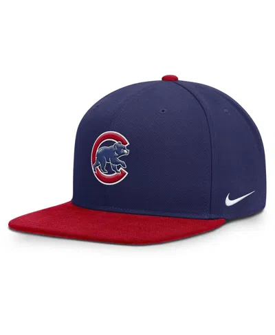 Nike Men's Royal/red Chicago Cubs Primetime Pro Dri-fit Snapback Hat In Blue