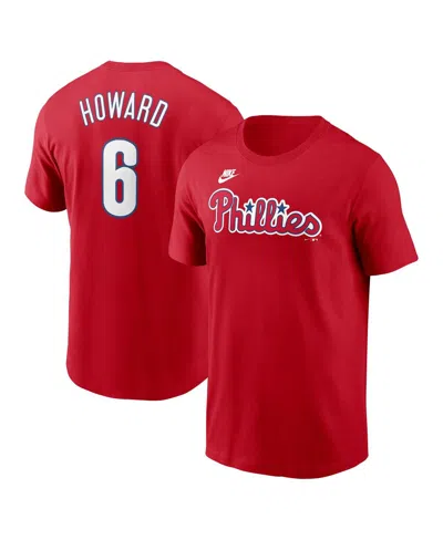 Nike Men's Ryan Howard Red Philadelphia Phillies Fuse Name Number T-shirt