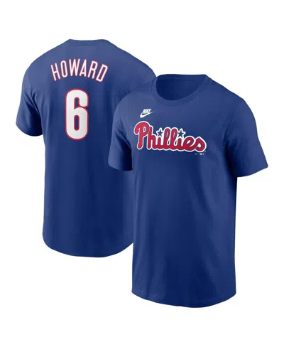 Nike Men's Ryan Howard Royal Philadelphia Phillies Fuse Name Number T-shirt In Blue