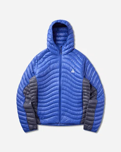 Nike Men S Acg Lava Flow Therma-fit Adv Ultralight Down Jacket Old Royal / Gridiron In Blue