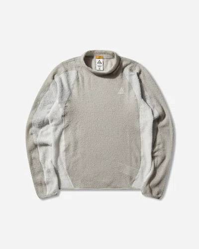 Nike Men S Acg  Wolf Tree  Fleece Crewneck Sweatshirt College Grey / Summit White In Gray