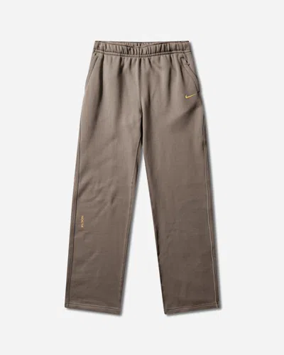 Nike Men S Nocta Open Hem Fleece Pants Olive Grey In Brown