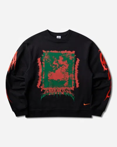 Nike Men S Your Message Here Fleece Crewneck Sweatshirt In Black