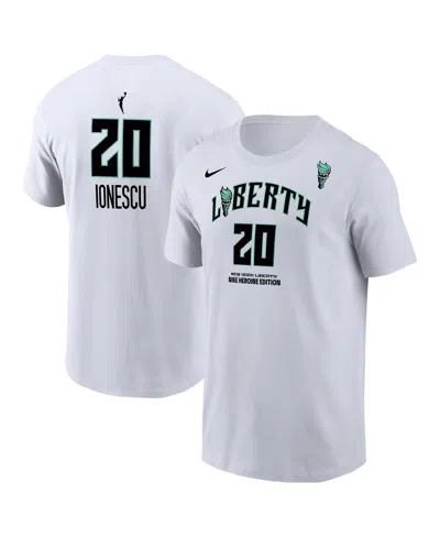 Nike Men's Sabrina Ionescu White New York Liberty Heroine Edition Name Number T-shirt In Gray