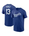 Nike Men's Salvador Perez Royal Kansas City Royals Fuse Name Number T-shirt In Blue