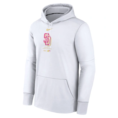 Nike Men's San Diego Padres City Connect Practice  Therma Mlb Pullover Hoodie In White