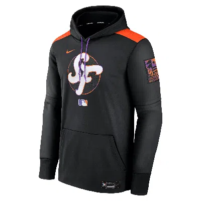 Nike Men's San Francisco Giants Authentic Collection City Connect  Therma Mlb Pullover Hoodie In Black