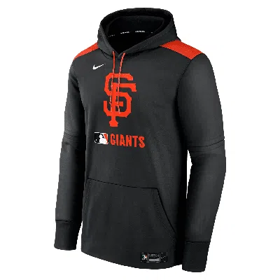 Nike Men's San Francisco Giants Authentic Collection  Therma Mlb Pullover Hoodie In Black
