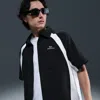 Nike Men's  Sb Dri-fit Woven Short-sleeve Bowler Shirt In Black