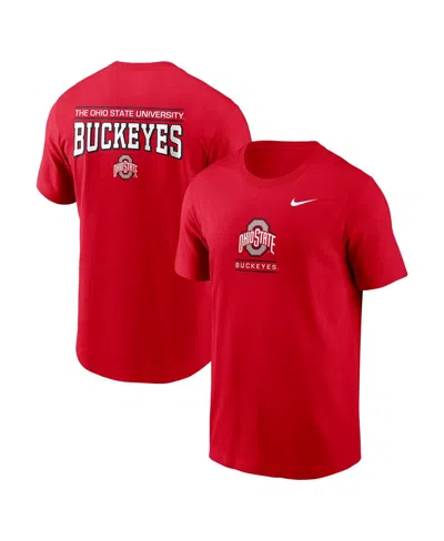 NIKE MEN'S SCARLET OHIO STATE BUCKEYES 2-HIT T-SHIRT