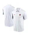 Nike Men's Scarlet Ohio State Buckeyes 2024 Early Season Coaches Sideline Performance Polo Shirt In White