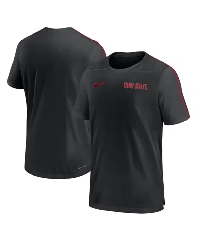 Nike Men's Black Ohio State Buckeyes 2024 Sideline Coach Uv Performance Long Sleeve T-shirt In Black,scarlet