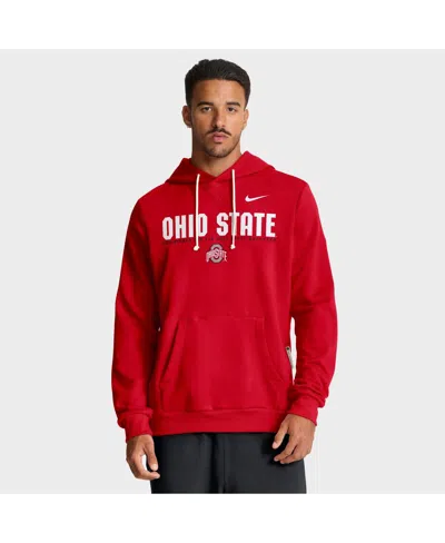 Nike Scarlet Ohio State Buckeyes 2025 Sideline Standard Issue Dri-fit Hoodie In Red