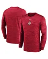 Nike Ohio State Sideline Velocity  Men's Dri-fit College Long-sleeve T-shirt In Burgundy
