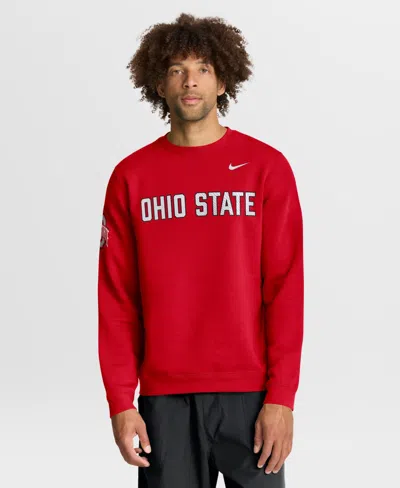 Nike Men's Scarlet Ohio State Buckeyes 2026 Sideline Club Sweatshirt In Red