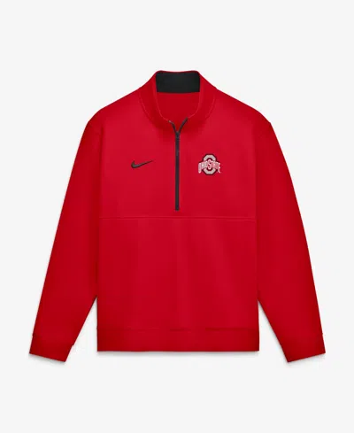 Nike Men's Scarlet Ohio State Buckeyes Primetime Club Fleece Half-zip Pullover Sweatshirt In Red