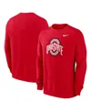 Nike Men's Scarlet Ohio State Buckeyes Primetime Evergreen Fleece Pullover Sweatshirt In Scarlet