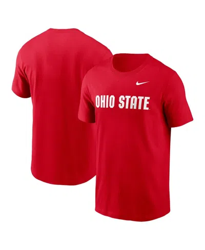 Nike Men's Scarlet Ohio State Buckeyes Primetime Evergreen Wordmark T-shirt