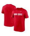 Nike Men's Scarlet Ohio State Buckeyes Primetime Evergreen Wordmark T-shirt In Scarlet