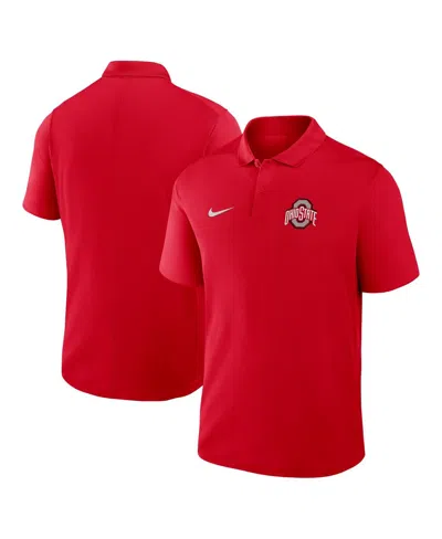 Nike Men's Scarlet Ohio State Buckeyes Primetime Victory Primary Logo Performance Polo Shirt In Red