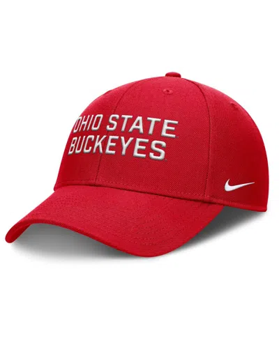 Nike Kids' Men's Scarlet Ohio State Buckeyes Rise Practice Adjustable Hat In Red