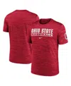 Nike Scarlet Ohio State Buckeyes Velocity Baseball Wordmark Stack Performance T-shirt In Red