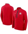 Nike Men's Scarlet Rutgers Scarlet Knights Dri-fit Victory Quarter-zip Pullover Sweatshirt In Red