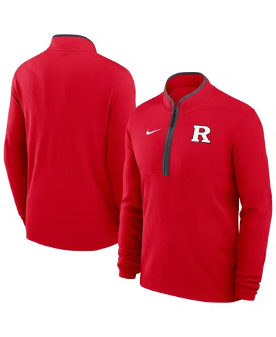 Nike Men's Scarlet Rutgers Scarlet Knights Dri-fit Victory Quarter-zip Pullover Sweatshirt In Red