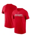 Nike Men's Scarlet Rutgers Scarlet Knights Football Performance T-shirt In Red