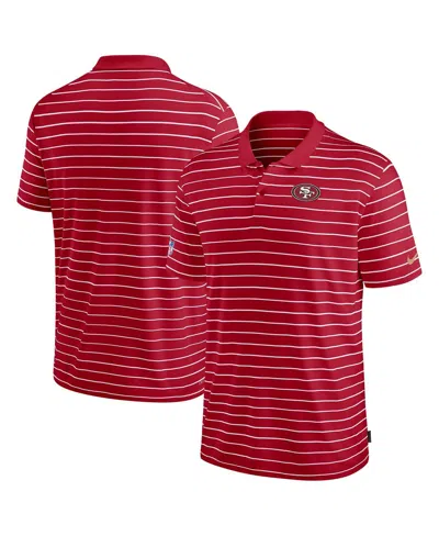 Nike Men's Scarlet San Francisco 49ers 2022 Sideline Lock Up Victory Performance Polo In Scarlet,white