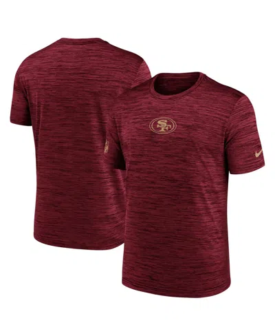 Nike Scarlet San Francisco 49ers Sideline Velocity Performance T-shirt In Burgundy