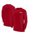 Nike San Francisco 49ers Sideline Coach  Men's Dri-fit Nfl Long-sleeve Top In Scarlet,gold