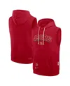 Nike Men's Scarlet San Francisco 49ers Sideline Performance Sleeveless Pullover Hoodie In Red