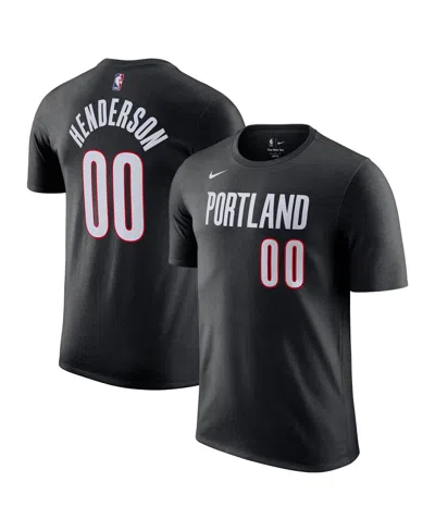 Nike Men's Scoot Henderson Black Portland Trail Blazers Icon Edition Name Number T-shirt