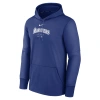 Nike Men's Seattle Mariners Authentic Collection Practice  Therma Mlb Pullover Hoodie In Blue
