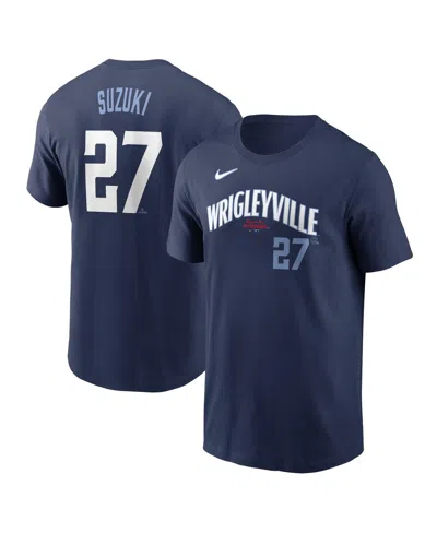 Nike Men's Seiya Suzukiâ Navy Chicago Cubs Fuse City Connect Name Number T-shirt In Blue