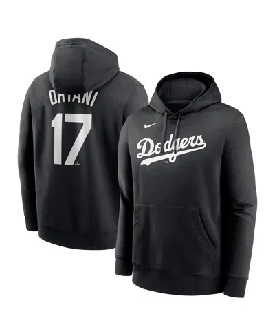 Nike Men's Shohei Ohtani Black Los Angeles Dodgers Player Name Number Club Fleece Pullover Hoodie In Gray
