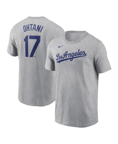 Nike Men's Shohei Ohtani Gray Los Angeles Dodgers 2024 Fuse Name Number T-shirt