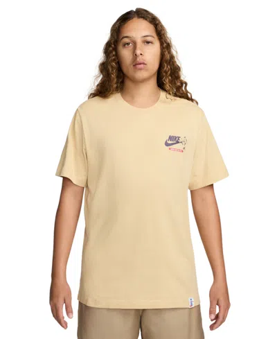 Nike Men's Short Sleeve Crewneck Logo Graphic T-shirt In Sesame