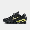 Nike Tl Shox Mesh Overlay Rubber Sneakers In Black/dynamic Yellow/metallic Silver