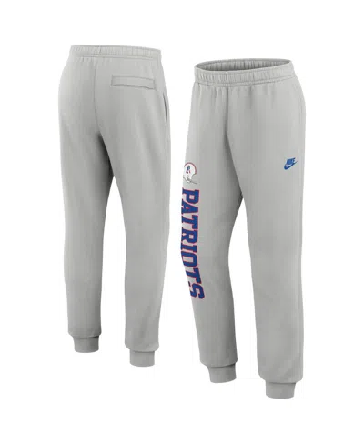 Nike Men's Silver New England Patriots Rewind Club Fleece Joggers Pants