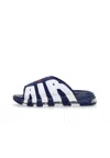 Nike Air More Uptempo Slides Midnight Navy / University Red In Midnight Navy/university Red/white/clear