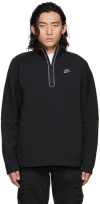 NIKE MEN SOLID BLACK SPORTSWEAR HALF-ZIP STAND COLLAR SWEATSHIRT ACTIVEWEAR