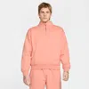 Nike Men's Solo Swoosh 1/4-zip Top In Orange